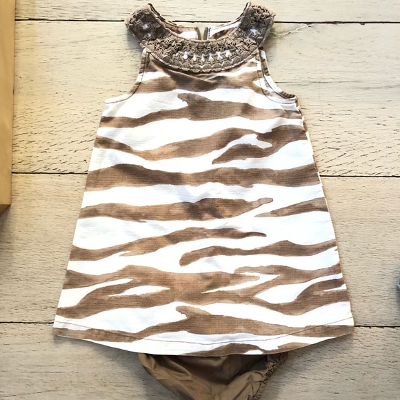 Zebra Print Dress with Crochet Collar - Picture 4 of 6